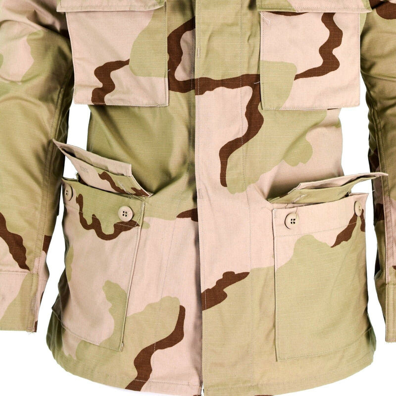 Echte Amerikaanse leger gevechtsjack BDU 3-kleuren ripstop militaire woestijn camo shirt nieuw