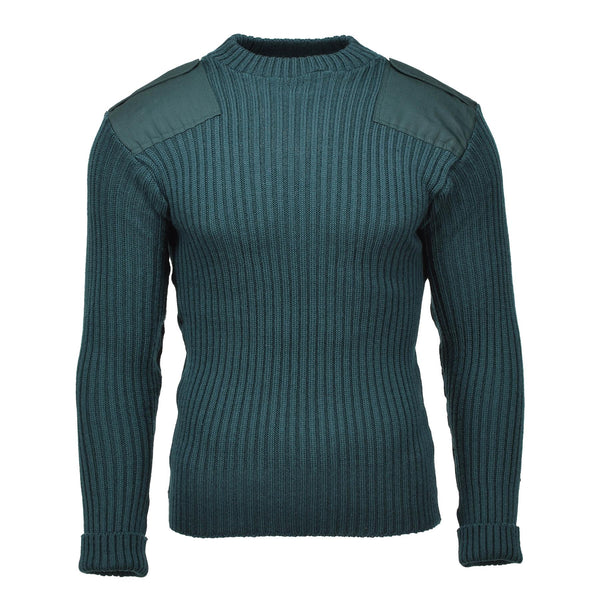 Originele Belgische militaire commando -pullover warm gebreide wollen trui groen nieuw