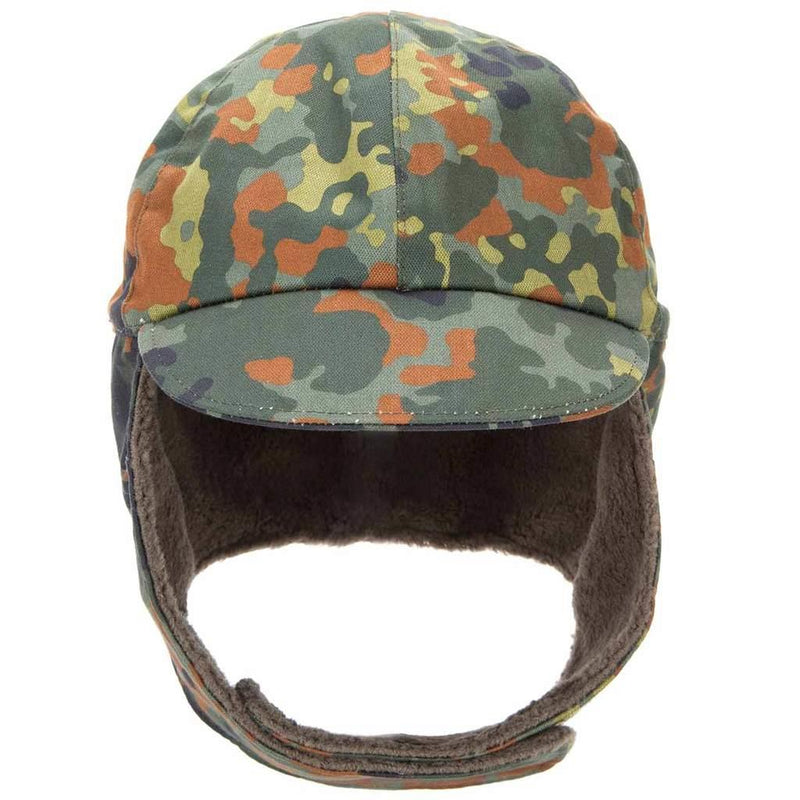 Echt Duits leger militaire winterstapel Cap Flecktarn hoed warm koud weer