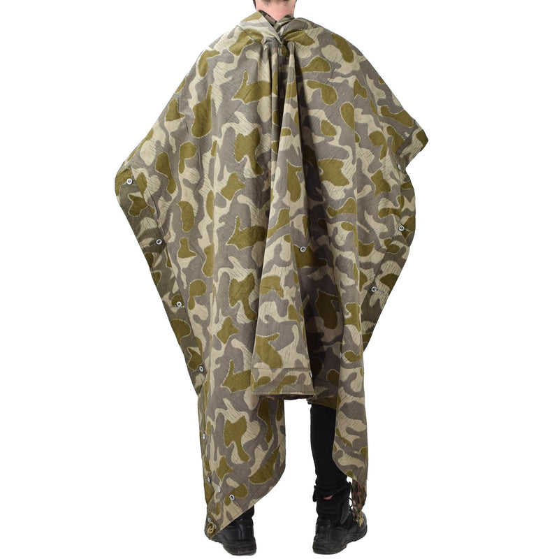 Originele Oostenrijkse leger erwt splinter camo poncho tent waterbestendige vintage