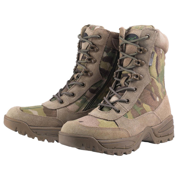 Teesar Tactical Multicam Boots Side Zip Hunting Hiking Trekking Duty Footwear