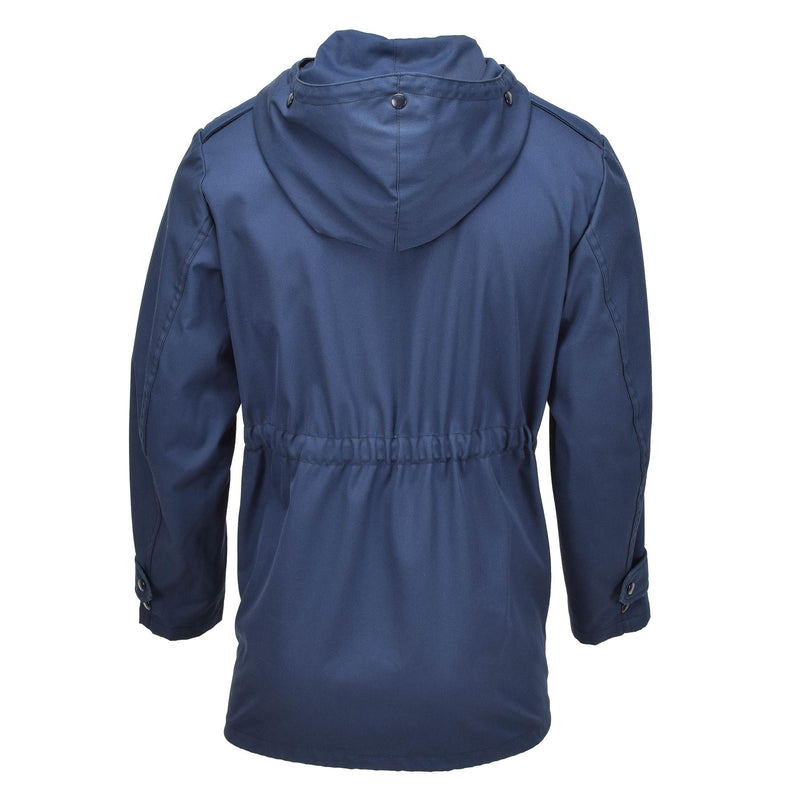 Originele Nederlandse militaire officier Parka Hooded Wind Dicht Leger Regenjas vast blauw