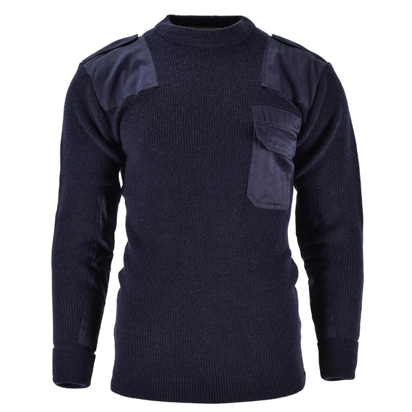 Mil-Tec Brand Men Sweater Duitse pullover commando jumper marineblauwe trui wol