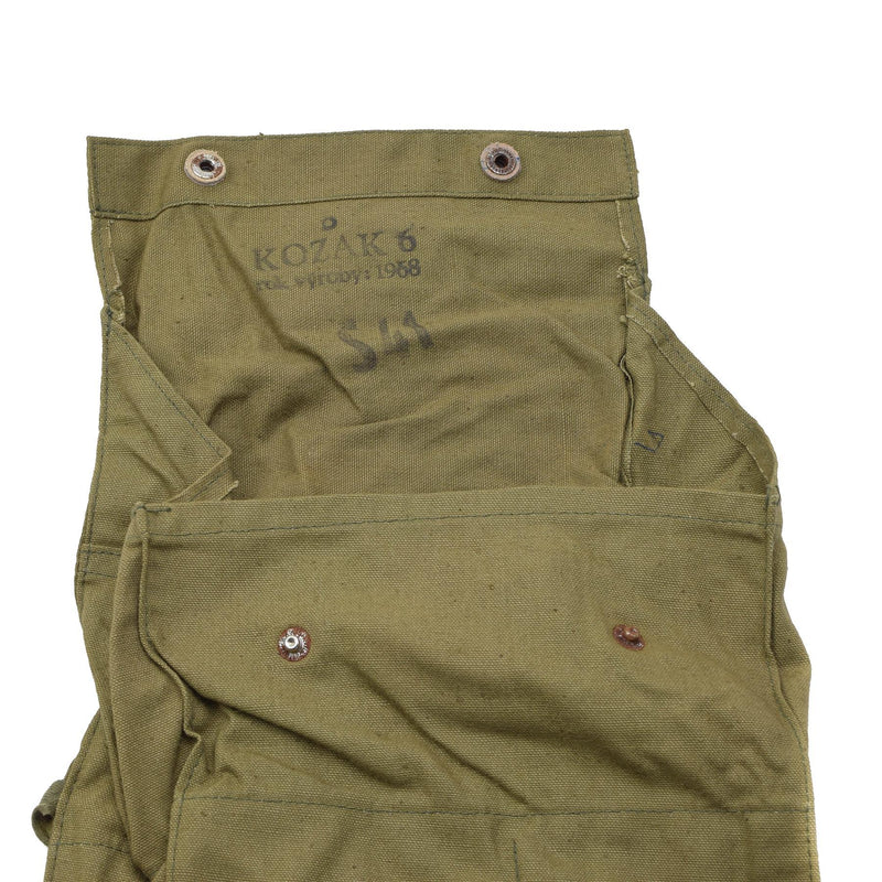 Originele Tsjechische militaire schoudertas Vintage Practical Flap Snap -knoppen Olive