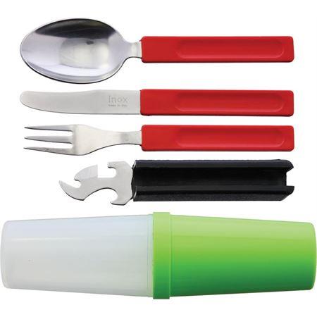 Fox Knives Camping Bestek Set 420c roestvrijstalen lepel vork mes multicolor