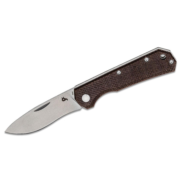 Fox messen merk ciol vouwmes micarta staal 440c satijnen gecoate lederen schede