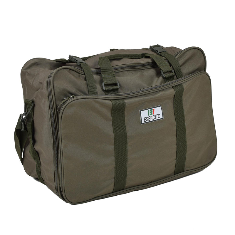 Echt Italiaans leger Duffel Bag 60l EserCito Logo Verstelbare riemen Olive