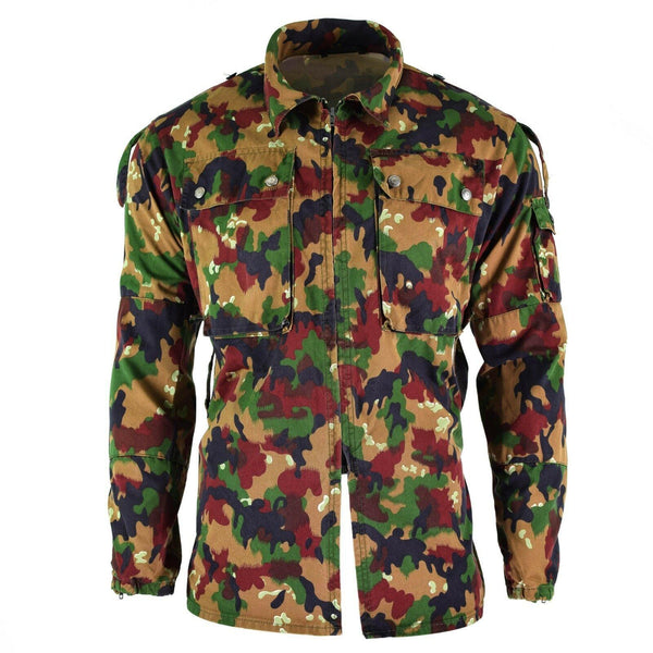 Origineel Zwitserse legerjack M83 Combat Field Alpenflage Camo -shirt met nipt