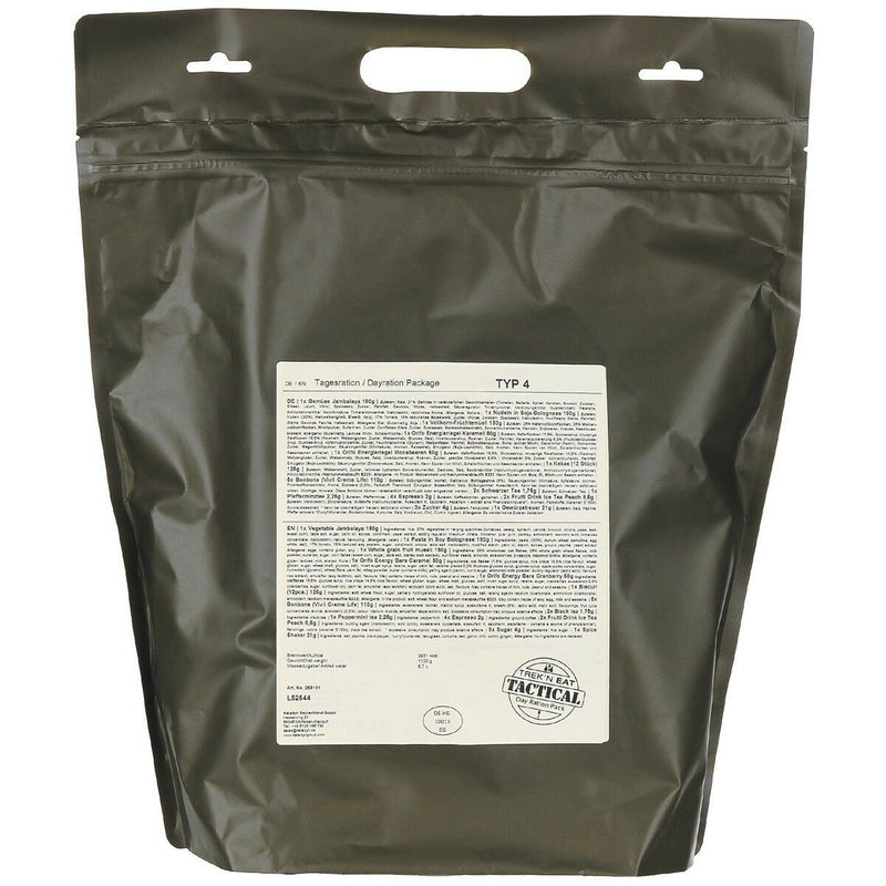 Emergency Army Survival Food 1 dag 24 uur rantsoen militaire maaltijd voedsel prepper mre (typ4)