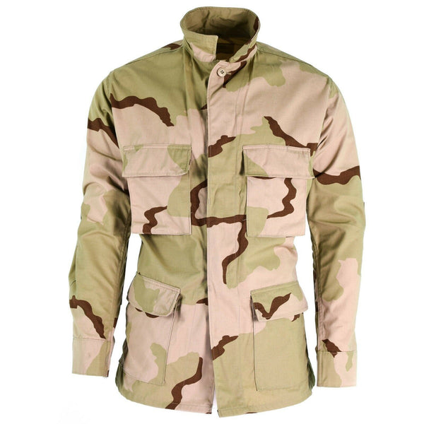 Echte Amerikaanse leger gevechtsjack BDU 3-kleuren ripstop militaire woestijn camo shirt nieuw