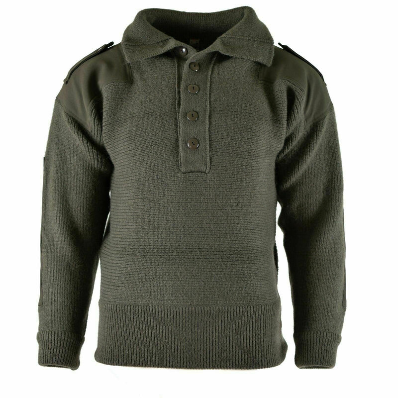 Origineel Oostenrijkse leger alpine pullover gebreide trui olijf od wol nieuw