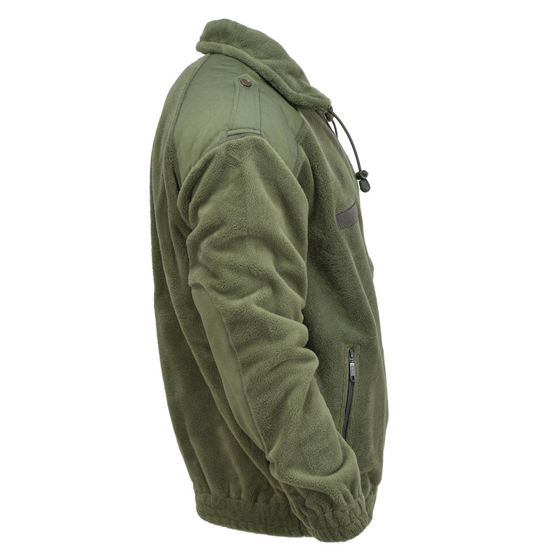 Originele Franse militaire fleece jas Polar warm versterkte hoge nek olijf nieuw