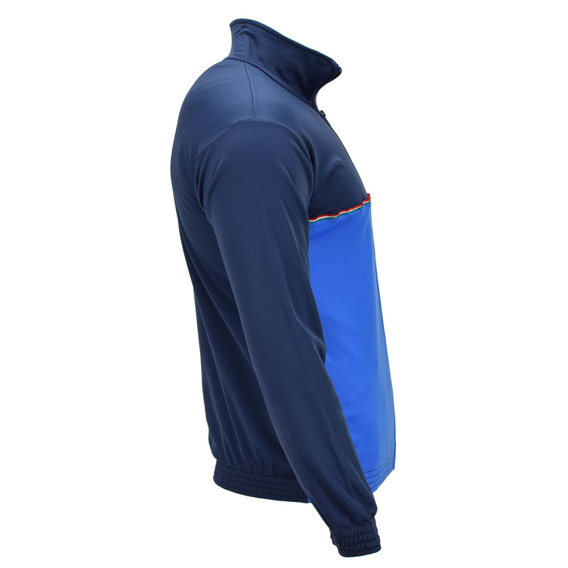 Echt Italiaans militair Volledig Zip Gym Jacket Eslercito Emblem Stijlvol blauw