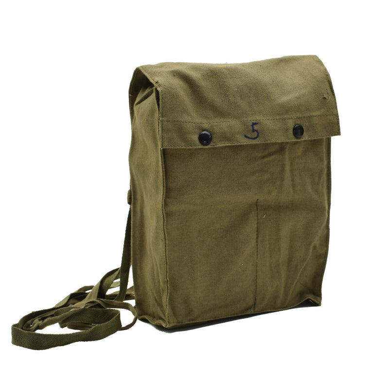 Originele Tsjechische militaire schoudertas Vintage Practical Flap Snap -knoppen Olive