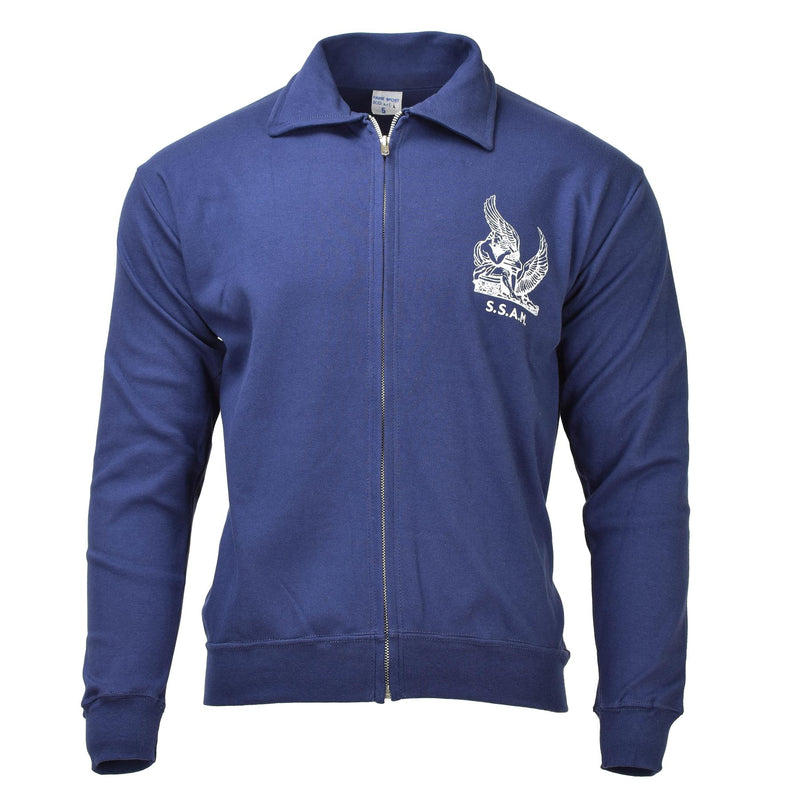 Originele Italiaanse luchtmacht militair blauw sportjack volledige zip sportkleding nieuw