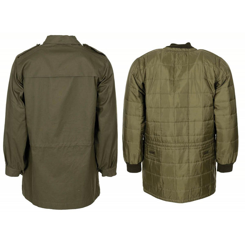 Originele Italiaanse militaire parka afneembare gewatteerde voering veldjack Olive Nieuw