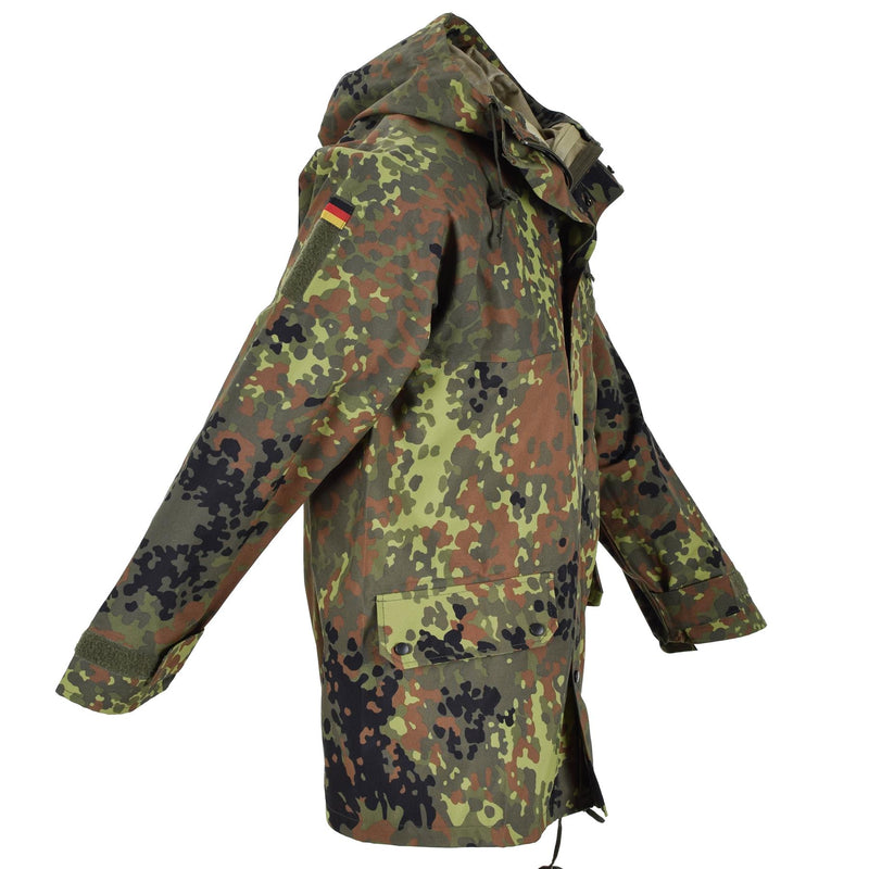 MIL-TEC-merk Duitse legerveldjack Goretex Flecktarn Camo waterdichte regen