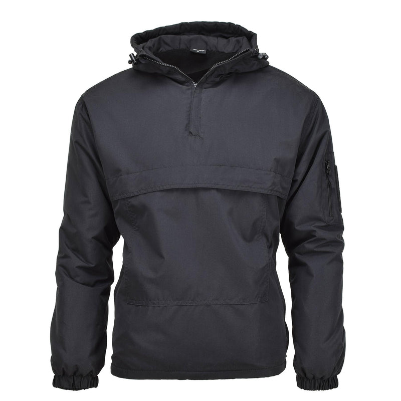 Mil-Tec Duitse militaire jas gevechten winddichte fleece met capuchon gevoerd zwart nieuw