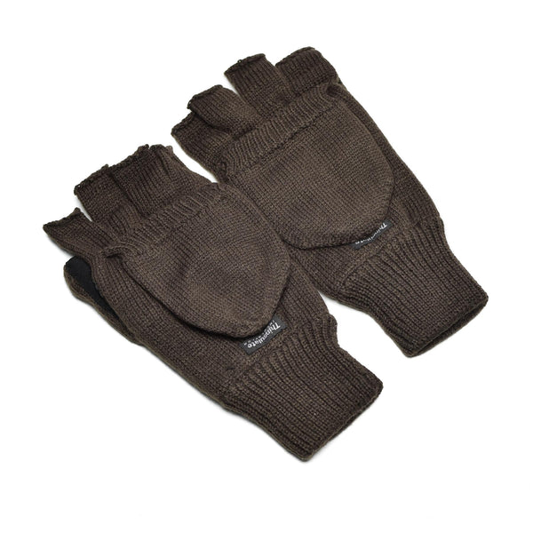 Merk Thinsulate Finger Mitts Gloves Winter Black Olive OD