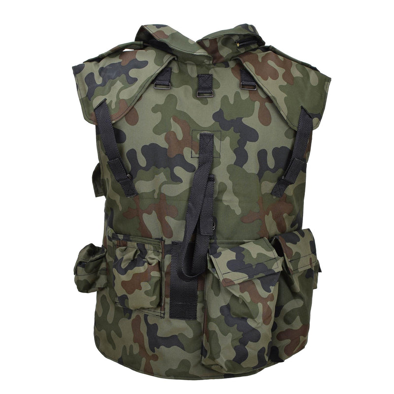 Originele Poolse militaire tactische vestplaat Carrier Woodland Camouflage