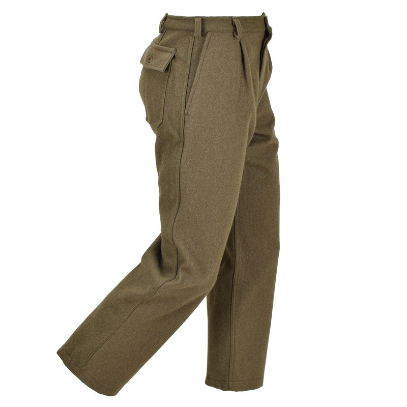 Echt Italiaans militair formele broek Olijfwol uniforme broek Army Army