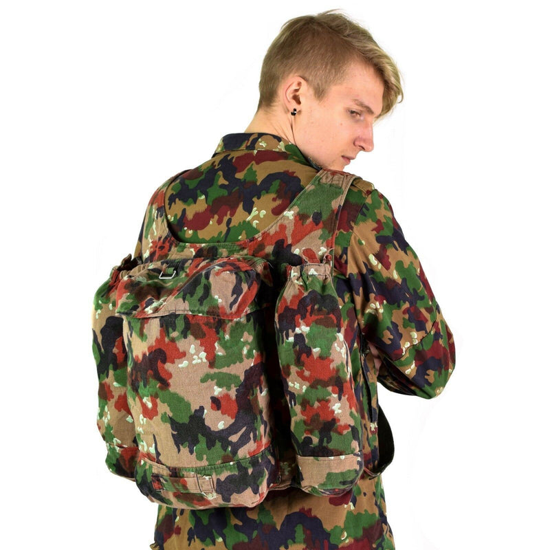 Echte Zwitserse leger rugzak Zwitserland alpen camo sluipschutter rucksack w bretels