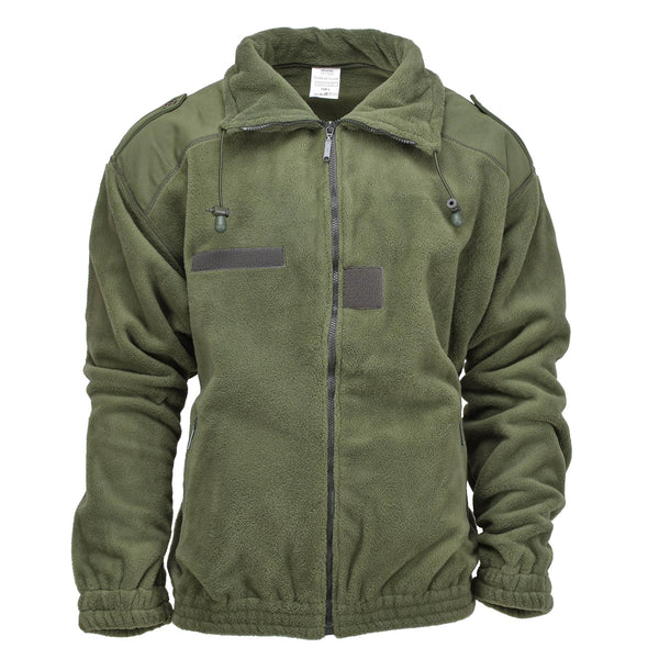 Originele Franse militaire fleece jas Polar warm versterkte hoge nek olijf nieuw