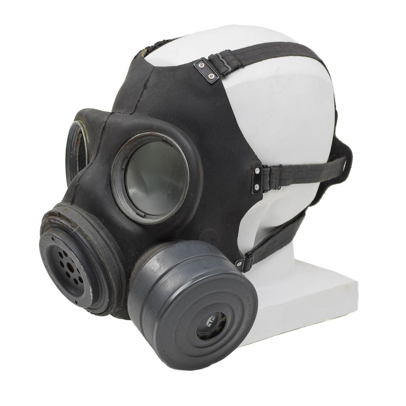 Origineel Brits militair Gasmask M44 Lichtgewicht filtertas Volledige set zwart