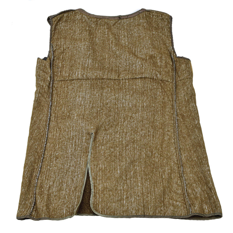 Originele Italiaanse militaire bruine voering Vest Quilt Faux Fur Vintage Warm Khaki