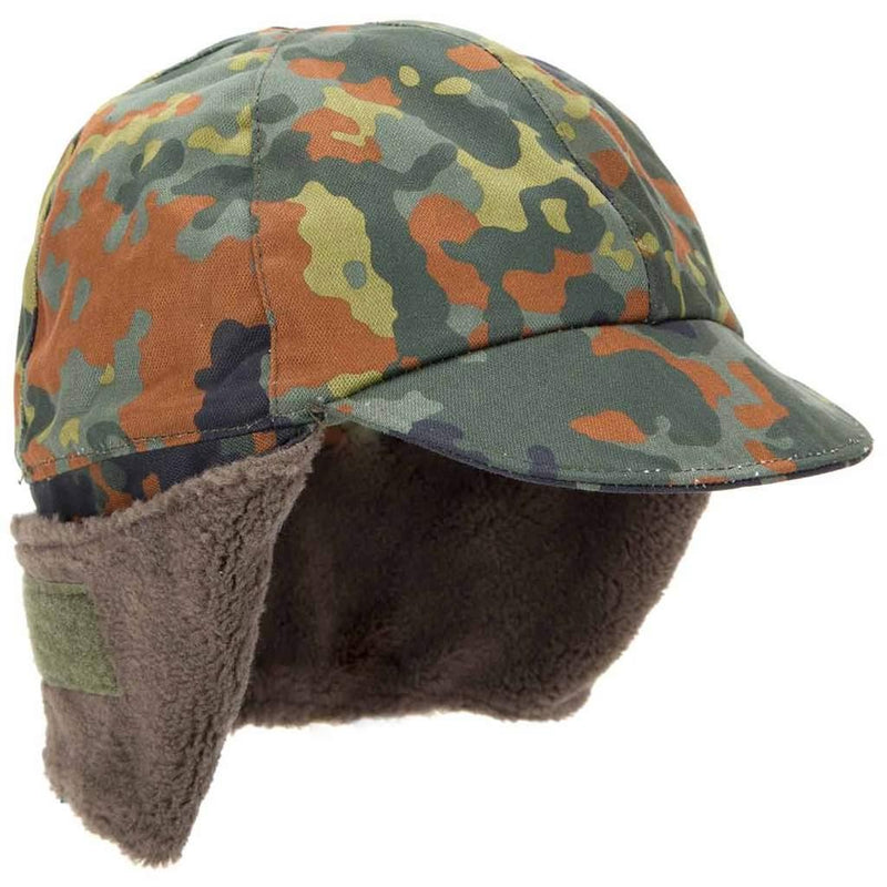 Echt Duits leger militaire winterstapel Cap Flecktarn hoed warm koud weer