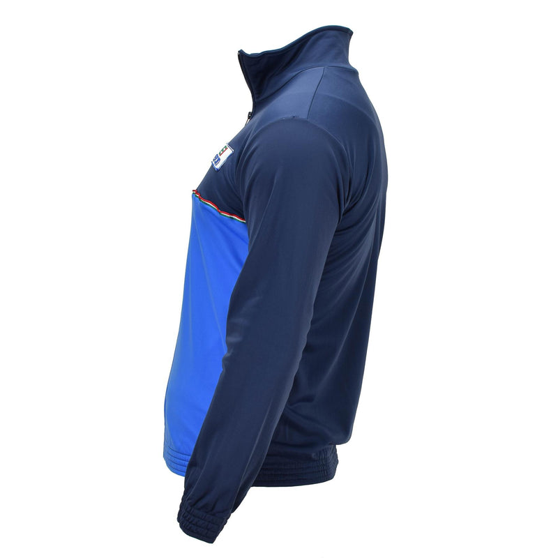 Echt Italiaans militair Volledig Zip Gym Jacket Eslercito Emblem Stijlvol blauw