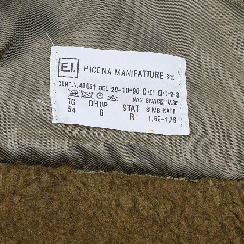 Originele Italiaanse militaire bruine voering Vest Quilt Faux Fur Vintage Warm Khaki