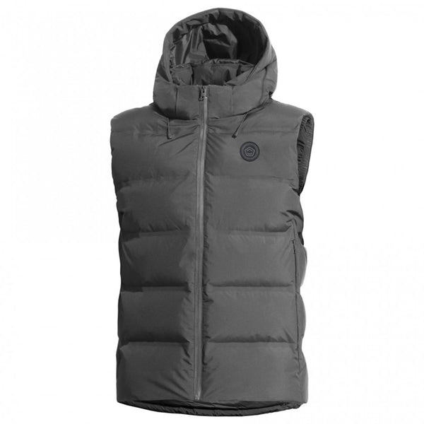 Pentagon Omega Down Vest Grijs water Weerwillent gecoate mouwloze winter met capuchon