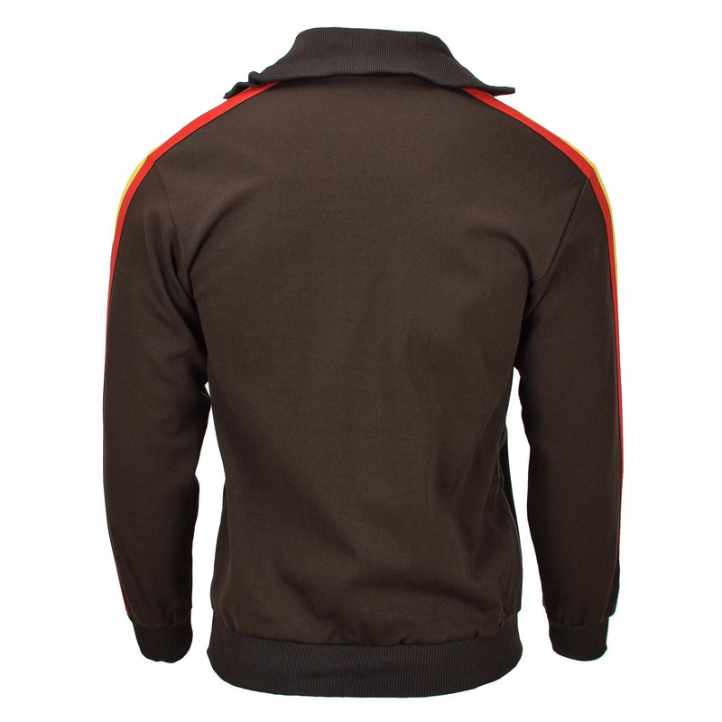 Origineel Duitse leger NVA Sports Jacket Brown Zip Train Tracksuit Activewear