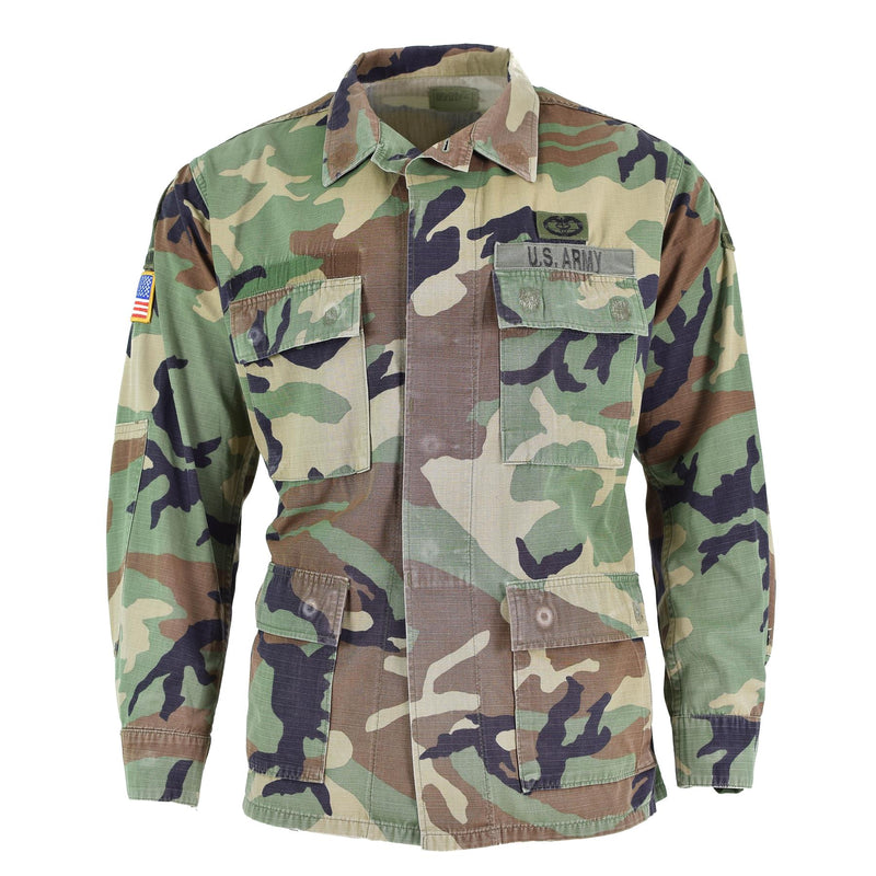 Origineel Amerikaanse militaire jas Ripstop Woodland Camouflage BDU Troops Shirt