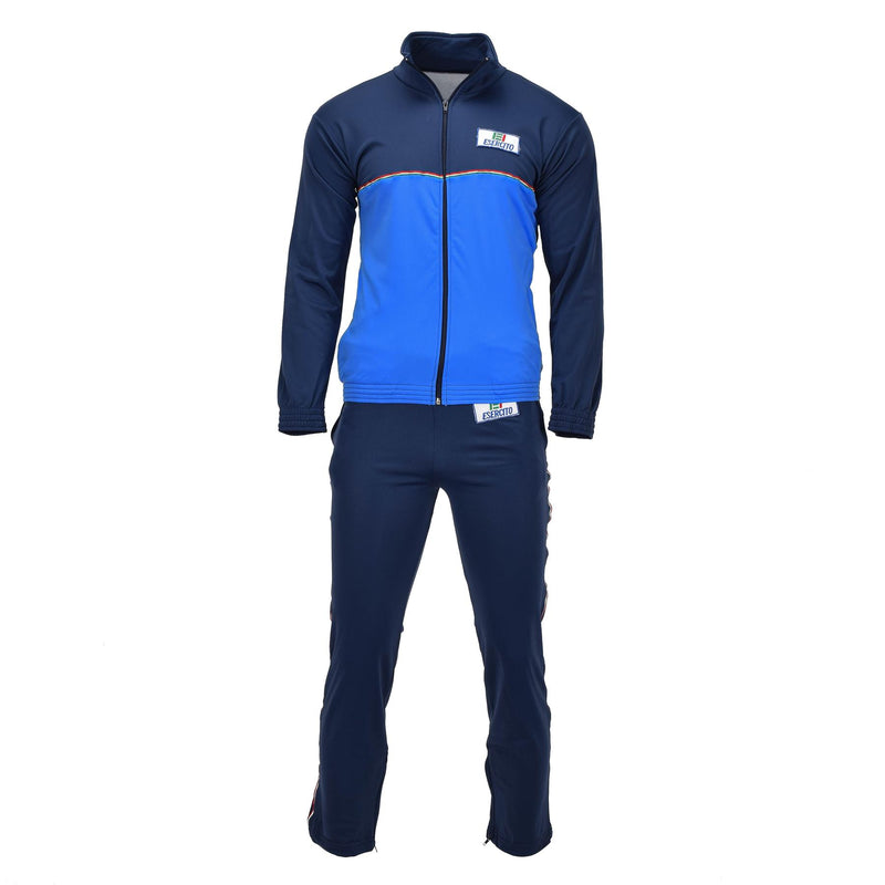 Echt Italiaans militair Volledig Zip Gym Jacket Eslercito Emblem Stijlvol blauw