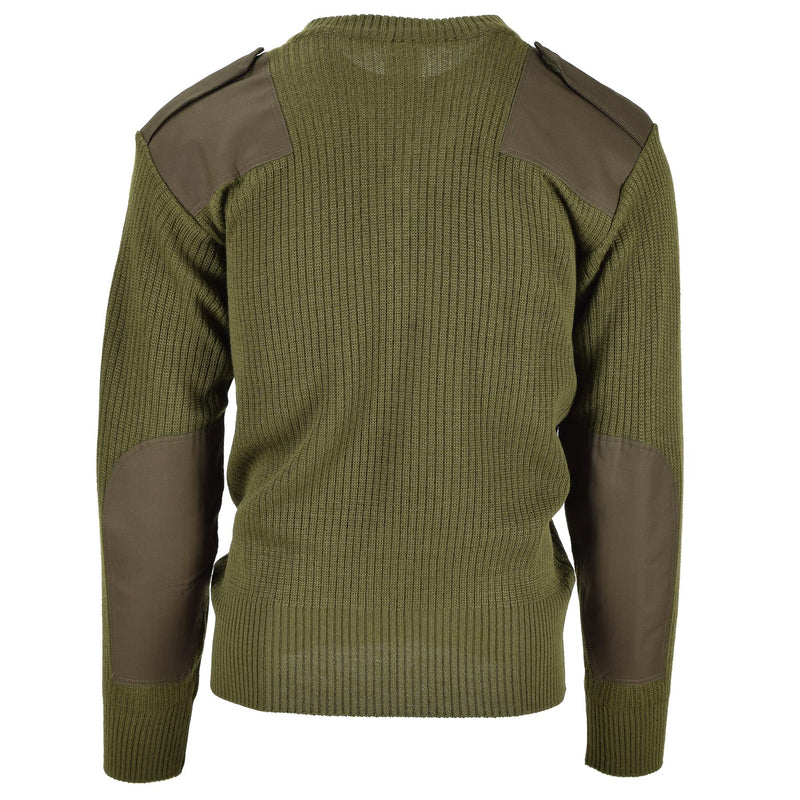 Originele Italiaanse leger pullover commando jumper groene wol v-hals trui nieuw