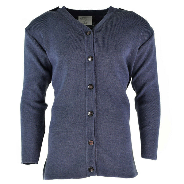 Origineel Britse leger Cardigan Air Force Raf dames trui wolblauw grijs