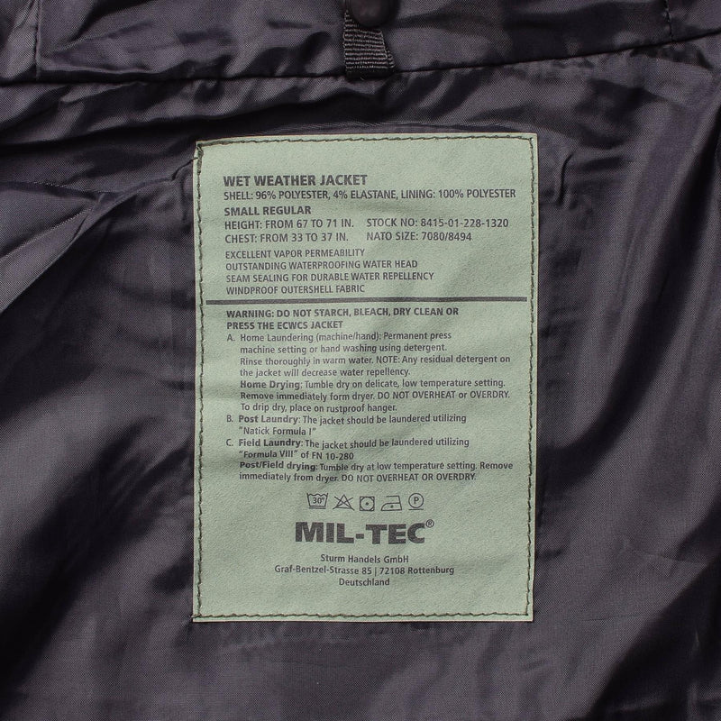 Mil-Tec Brand Parka W Winter Liner Warm Black Jacket Waterdichte mannen Regenuitrusting