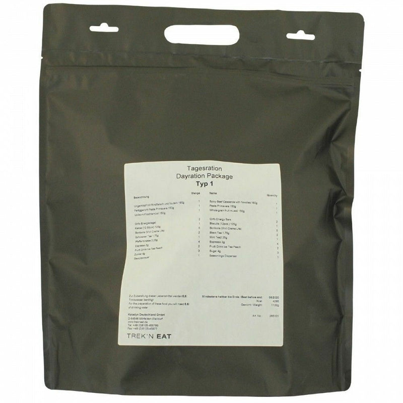 Noodrantsoen Leger Survival Food 1 Day Ration Military Meal Food Prepper 24 uur (Typ1)