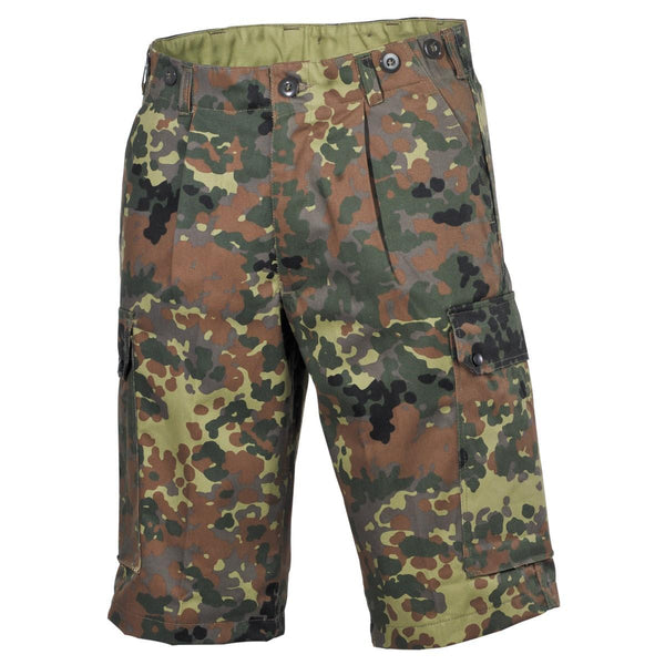 MFH Brand Army Style Shorts Bermuda Flecktarn Camo Sturdy Ripstop Uniform Nieuw