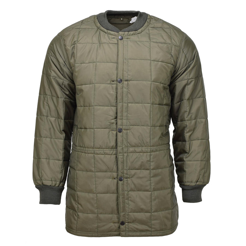 Originele Italiaanse militaire parka afneembare gewatteerde voering veldjack Olive Nieuw