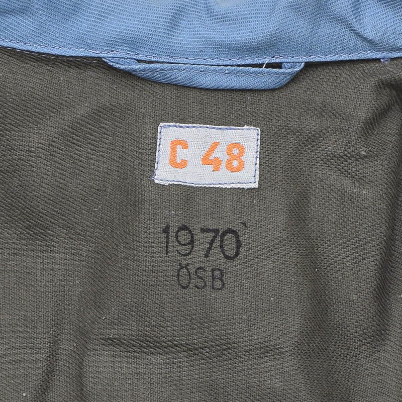 Originele Zweedse civiele verdediging uniform jas denim lichtblauw vintage nieuw