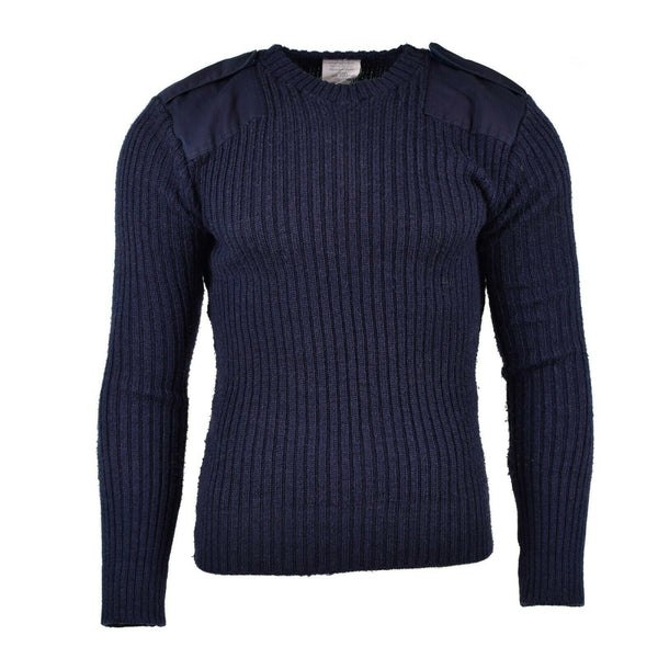 Originele Britse leger marineblauw trui commando jumper trui ronde nekwol