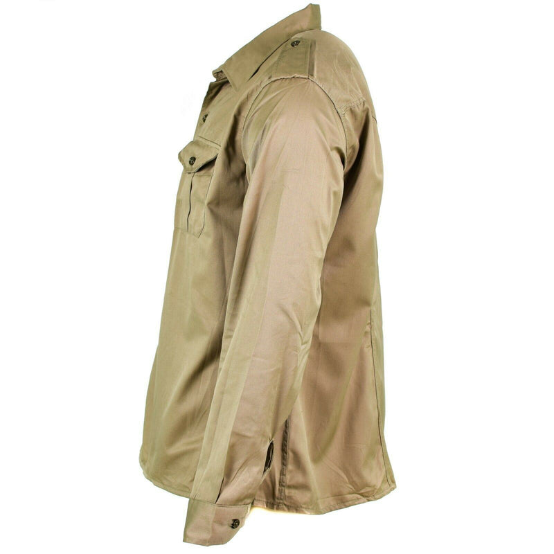 Echt Italiaans legerhirt Vermoeidheidsoverschot Chino Khaki Militaire lange mouw Nieuw