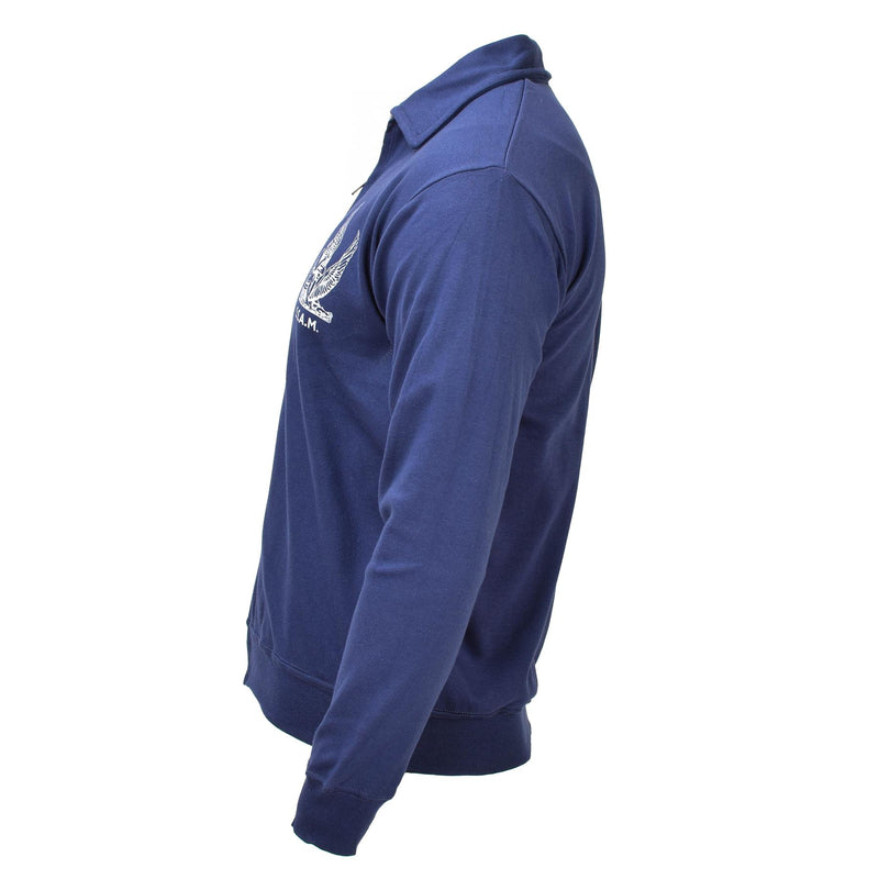 Originele Italiaanse luchtmacht militair blauw sportjack volledige zip sportkleding nieuw