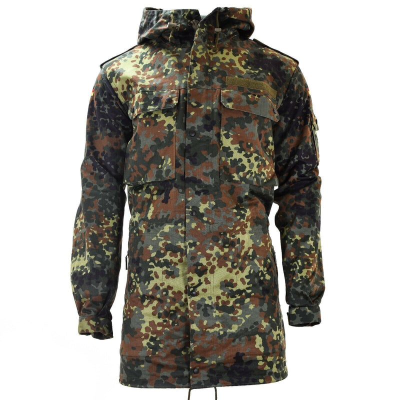 Origineel Duitse leger veldjack Parka Militaire uitgifte Hooded Flecktarn Combat