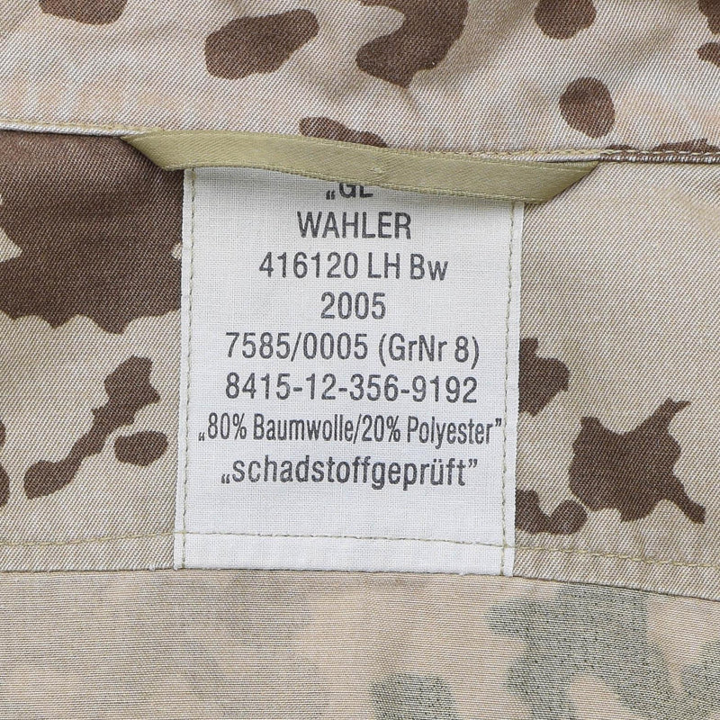 Original Duitsland Army BW Field Shirt Tropentarn Camouflage Korte mouw Blouse