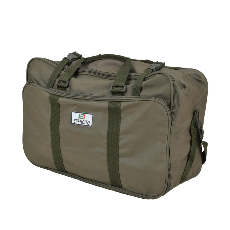 Echt Italiaans leger Duffel Bag 60l EserCito Logo Verstelbare riemen Olive