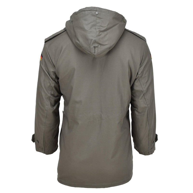 Mil-Tec Duitse militaire stijl Parka Faux bont liner Hooded Storm Flap Olive Nieuw